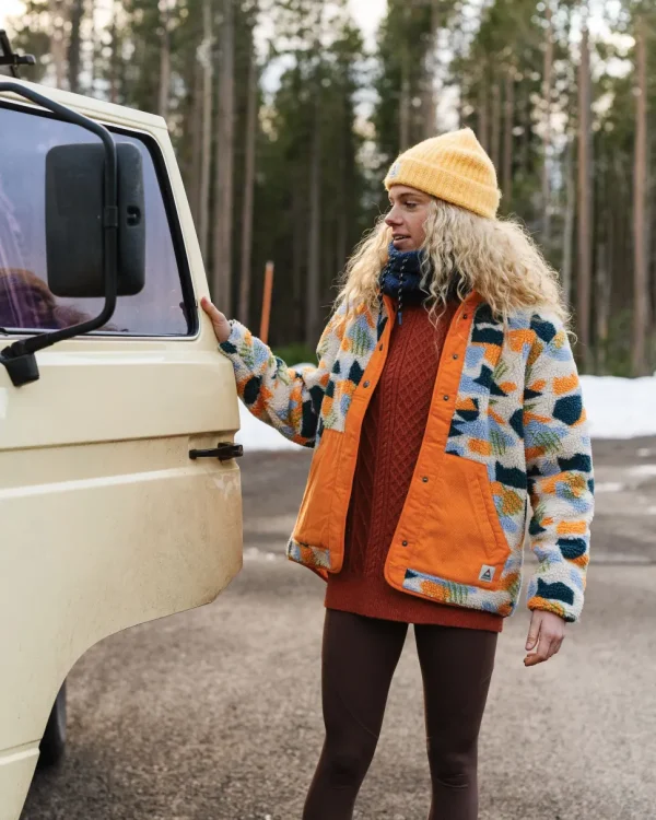 Online Passenger Clover Recycled Deep-Pile Sherpa Fleece Off White Camo