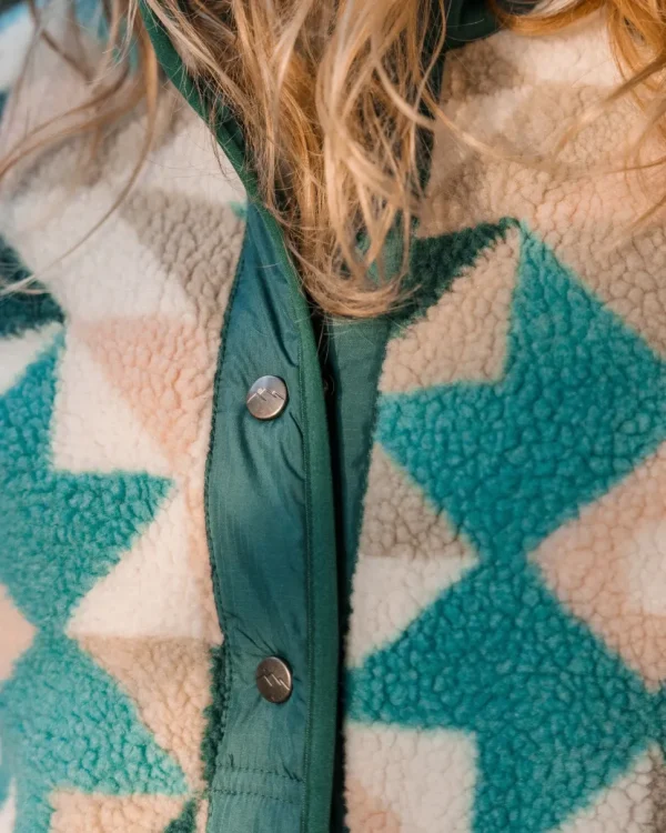 Shop Passenger Clover Recycled Deep-Pile Sherpa Fleece Homespun Blue Sea
