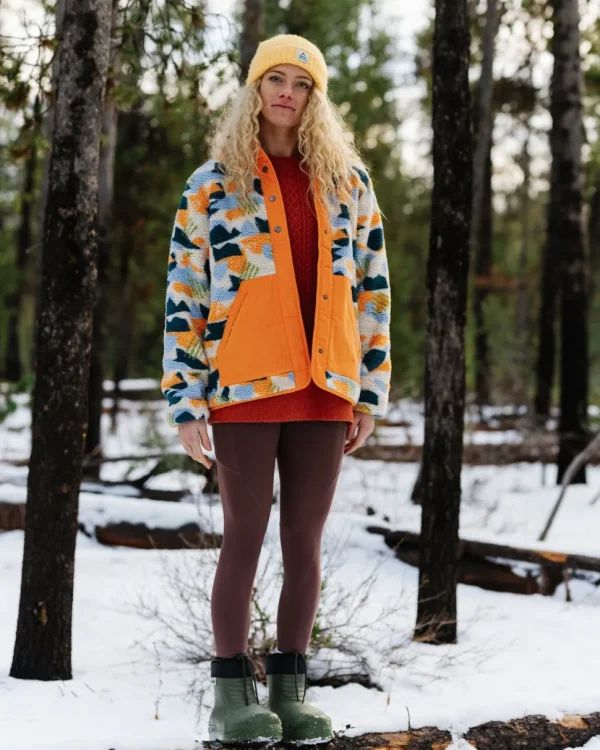 Online Passenger Clover Recycled Deep-Pile Sherpa Fleece Off White Camo