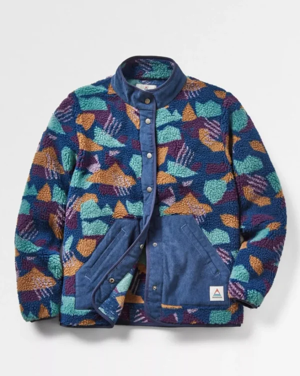Store Passenger Clover Recycled Deep-Pile Sherpa Fleece Deep Blue Camo Pattern