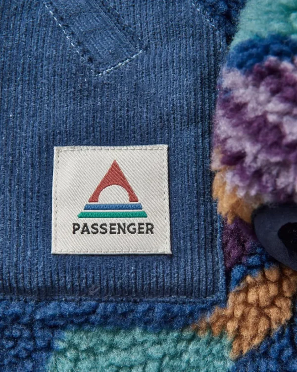Store Passenger Clover Recycled Deep-Pile Sherpa Fleece Deep Blue Camo Pattern