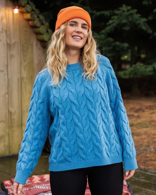 Cheap Passenger Comfort Organic Knitted Jumper Atlantic Blue