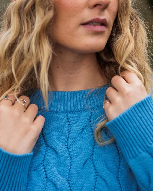 Cheap Passenger Comfort Organic Knitted Jumper Atlantic Blue