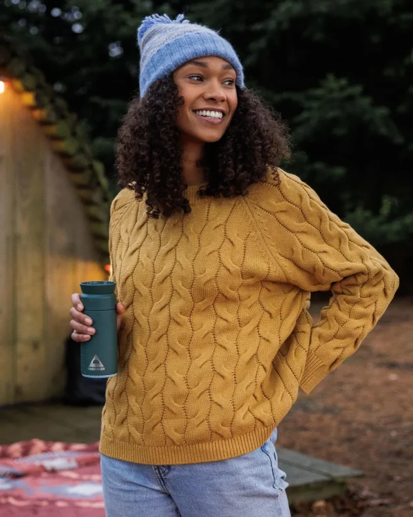 Online Passenger Comfort Organic Knitted Jumper Mustard Gold