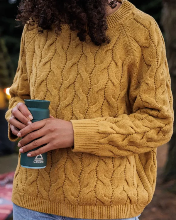 Online Passenger Comfort Organic Knitted Jumper Mustard Gold