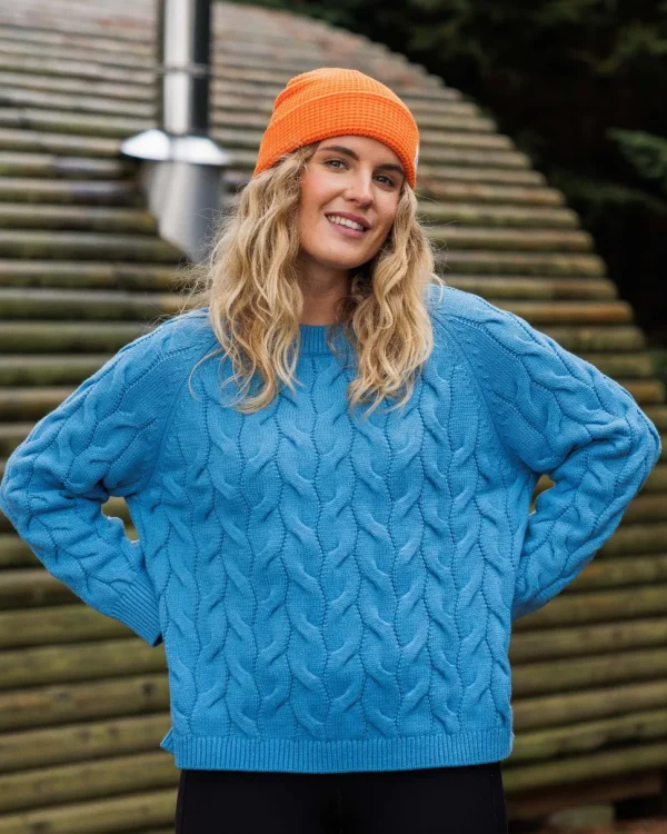 Cheap Passenger Comfort Organic Knitted Jumper Atlantic Blue