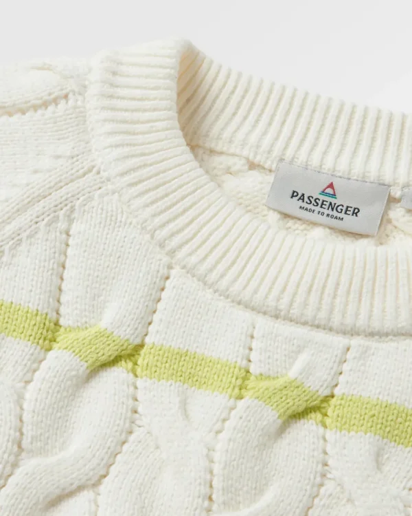 Hot Passenger Comfort Stripe Organic Knitted Jumper Lime Stripe
