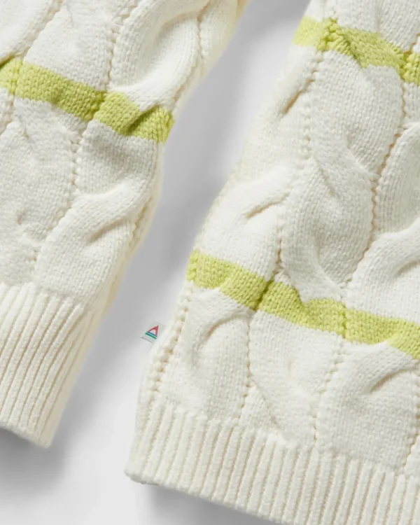 Hot Passenger Comfort Stripe Organic Knitted Jumper Lime Stripe