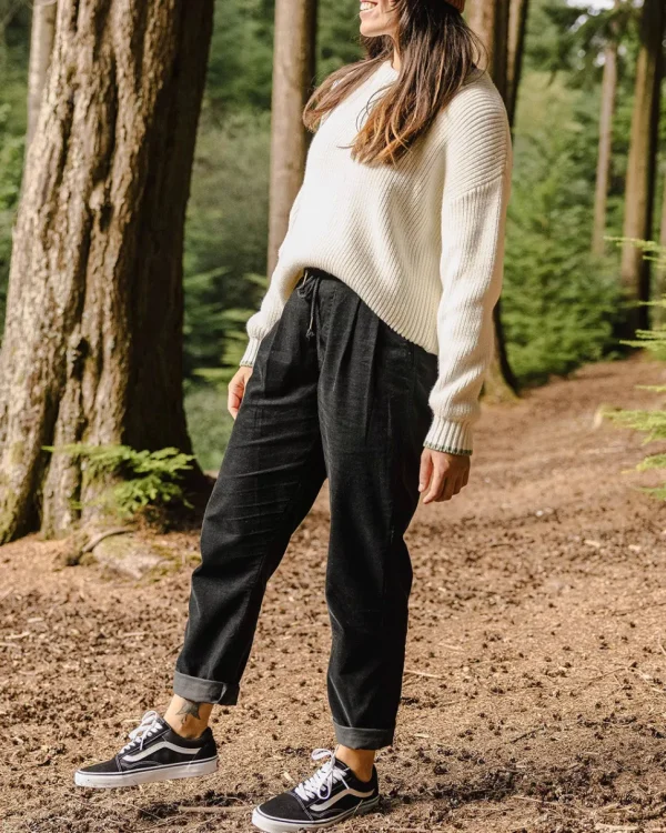 Flash Sale Passenger Compass Recycled Corduroy Trouser Black