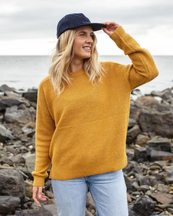 Sale Passenger Cove Recycled Knitted Jumper Amber Gold