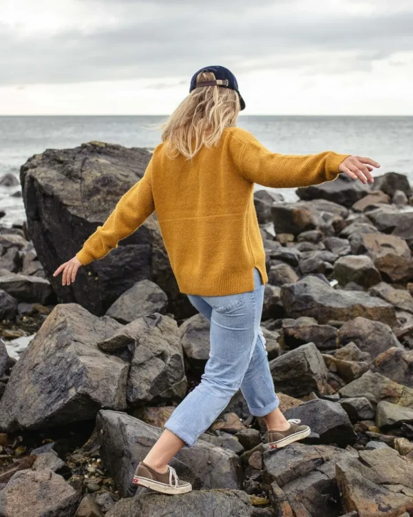 Sale Passenger Cove Recycled Knitted Jumper Amber Gold