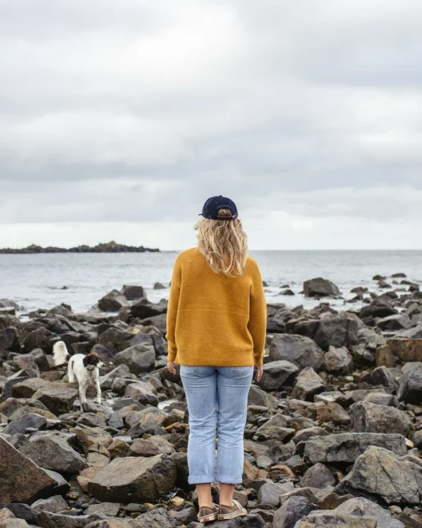 Sale Passenger Cove Recycled Knitted Jumper Amber Gold
