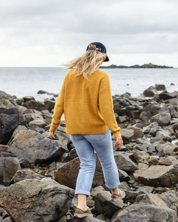 Sale Passenger Cove Recycled Knitted Jumper Amber Gold