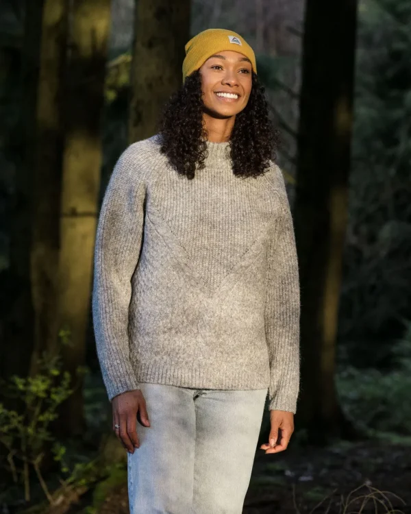 Shop Passenger Cozy Cable Recycled Knitted Jumper Grey Marl