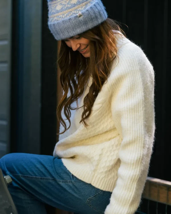 Shop Passenger Cozy Cable Recycled Knitted Jumper Off White