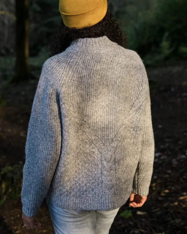 Shop Passenger Cozy Cable Recycled Knitted Jumper Grey Marl