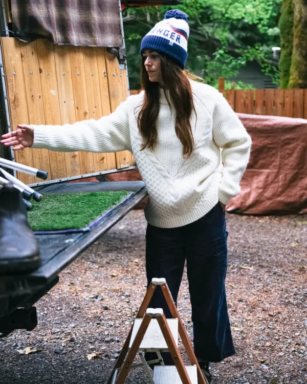 Shop Passenger Cozy Cable Recycled Knitted Jumper Off White