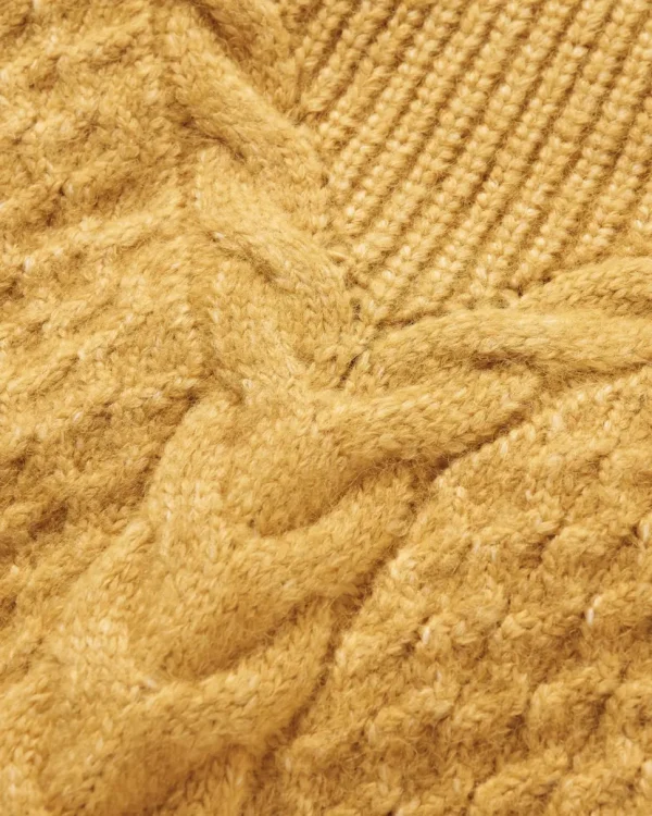 Hot Passenger Cozy Cable Recycled Knitted Jumper Mustard Gold