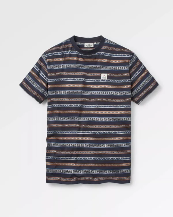 Store Floris van Bommel Crackle Organic Relaxed Fit T-Shirt Midnight Fairisle Stripe