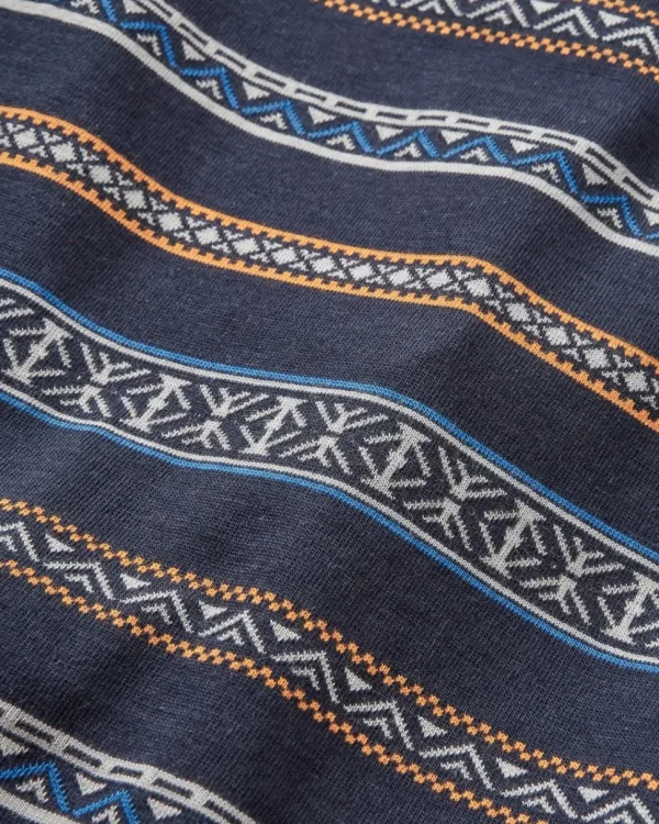 Store Floris van Bommel Crackle Organic Relaxed Fit T-Shirt Midnight Fairisle Stripe