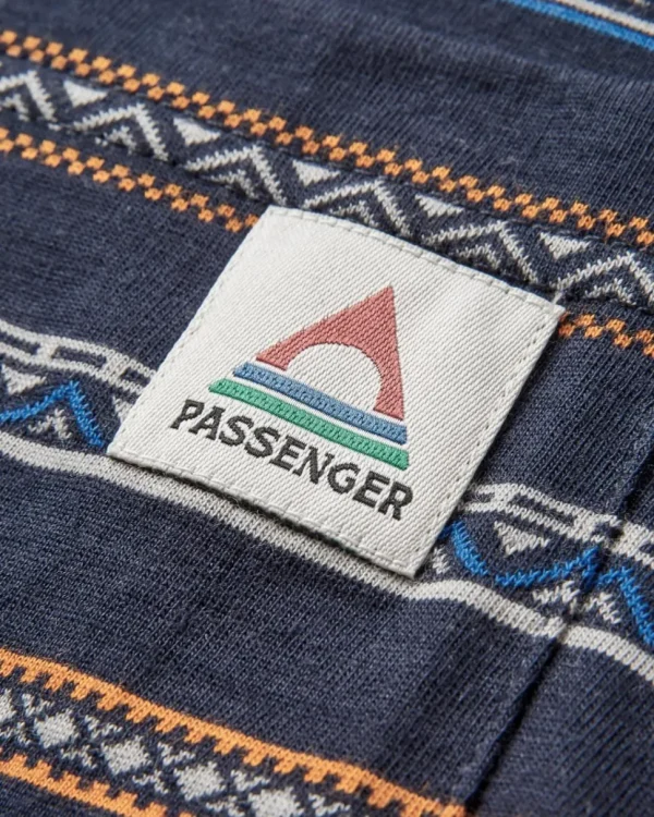 Online Passenger Crackle Organic Relaxed Fit LS T-Shirt Midnight Fairisle
