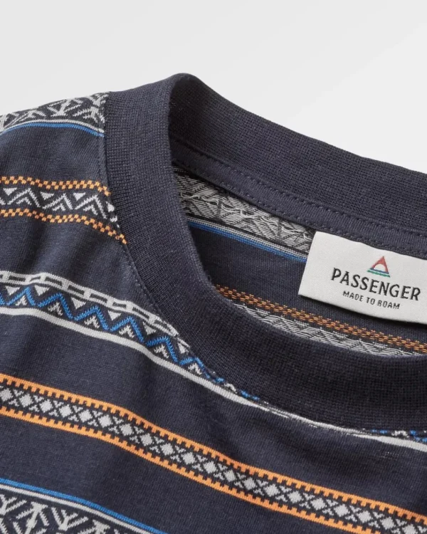 Store Floris van Bommel Crackle Organic Relaxed Fit T-Shirt Midnight Fairisle Stripe