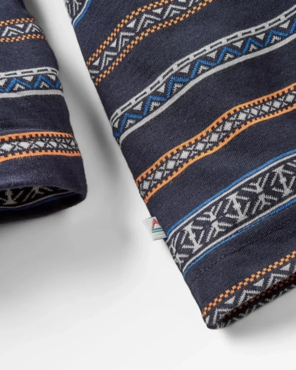 Online Passenger Crackle Organic Relaxed Fit LS T-Shirt Midnight Fairisle