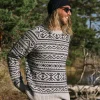 Cheap Passenger Cutback Fairisle Knitted Jumper Grey Marl