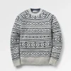 Cheap Passenger Cutback Fairisle Knitted Jumper Grey Marl