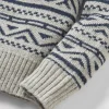 Cheap Passenger Cutback Fairisle Knitted Jumper Grey Marl