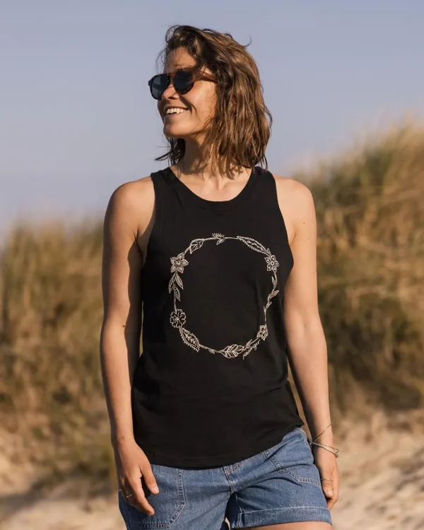 Shop Passenger Daisy Chain Recycled Cotton Tank Top Black