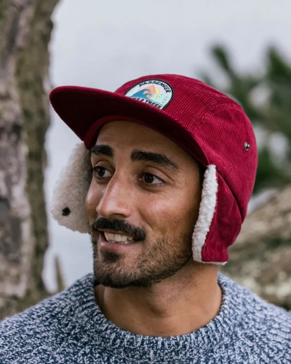 Sale Passenger Daytime Recycled Cord Sherpa Lined Hat Wine
