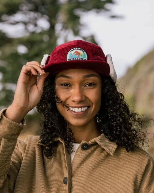 Sale Passenger Daytime Recycled Cord Sherpa Lined Hat Wine
