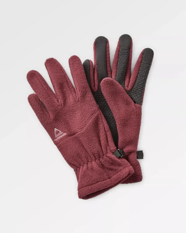 Flash Sale Floris van Bommel Daytrip Recycled Polar Fleece Touch Screen Gloves Wine