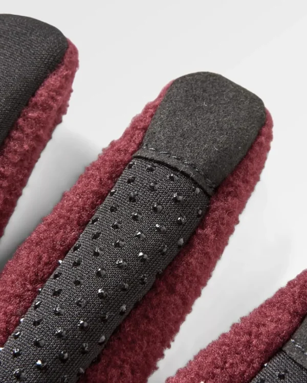 Flash Sale Floris van Bommel Daytrip Recycled Polar Fleece Touch Screen Gloves Wine