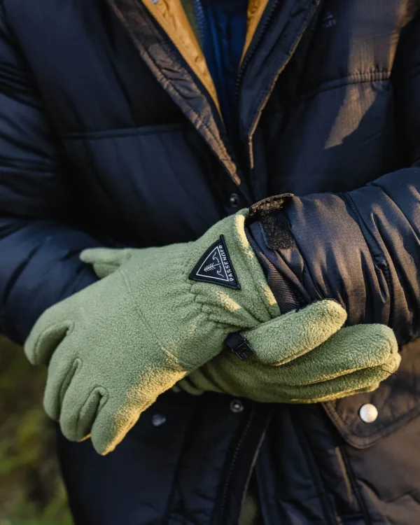 Fashion Passenger Daytrip Recycled Polar Fleece Touch Screen Gloves Khaki