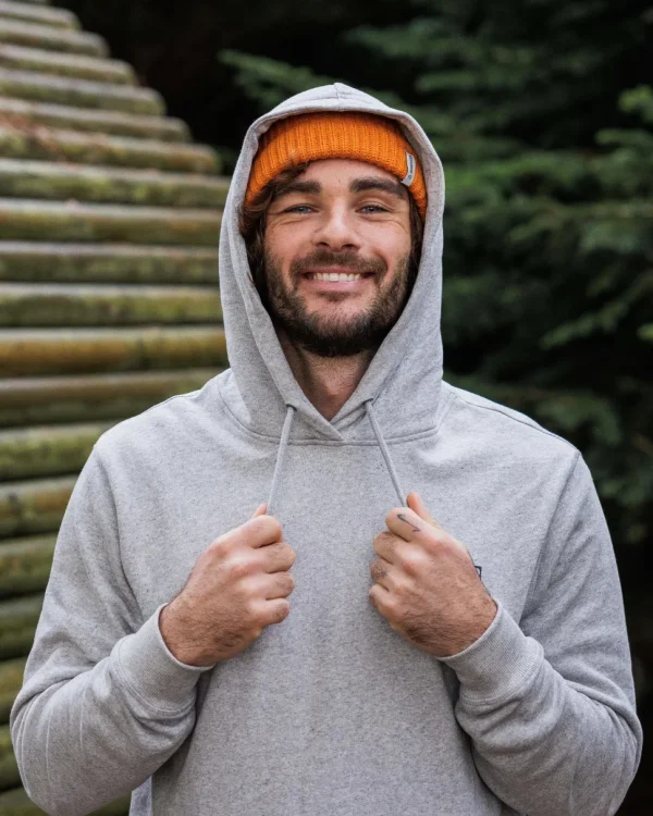 Clearance Passenger Distance Organic Cotton Hoodie Grey Marl