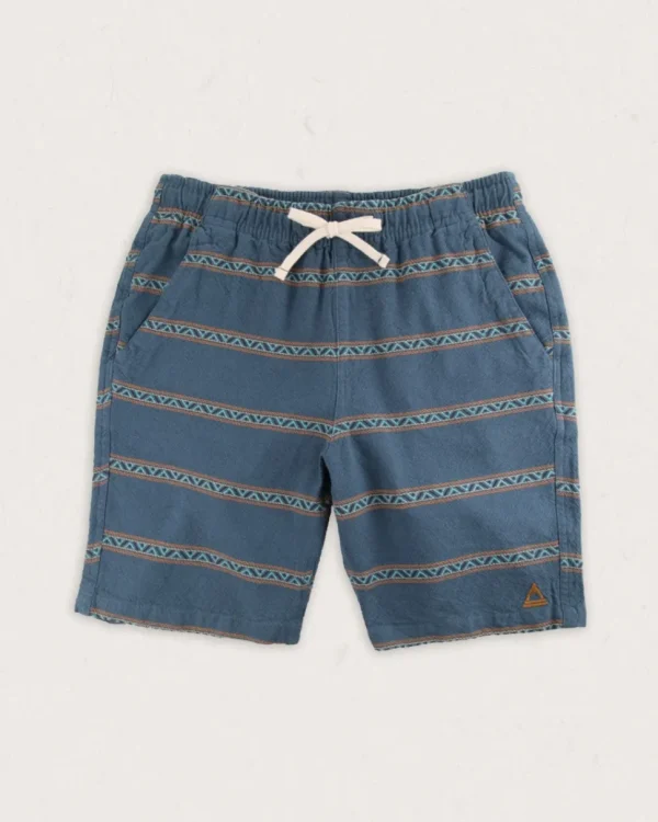 Fashion Floris van Bommel Drifter Organic Cotton Jacquard Short Mediterranean Geo Stripe