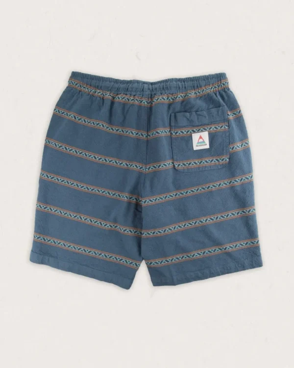 Fashion Floris van Bommel Drifter Organic Cotton Jacquard Short Mediterranean Geo Stripe