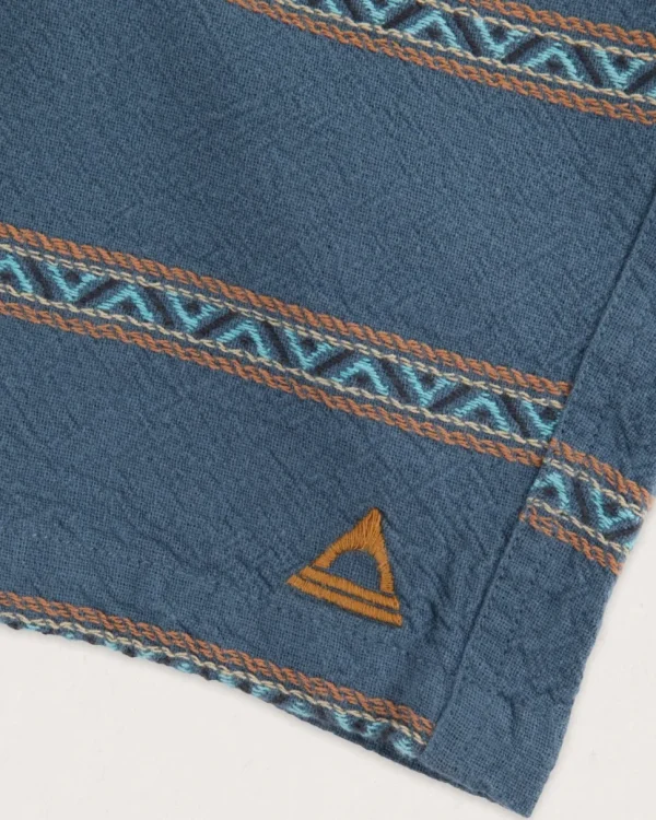 Fashion Floris van Bommel Drifter Organic Cotton Jacquard Short Mediterranean Geo Stripe