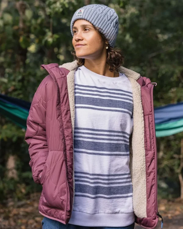 Clearance Passenger Earthy Recycled Sherpa Lined Insulated Jacket Crushed Berry