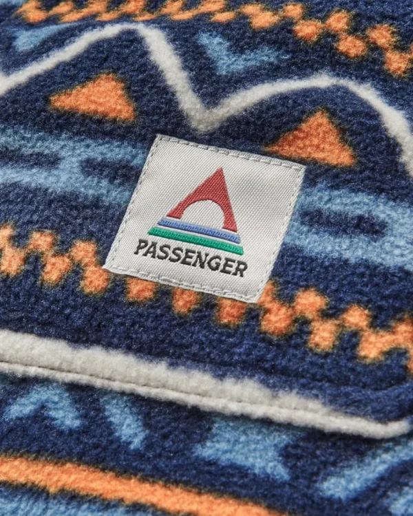 Fashion Passenger East Recycled Polar Oversized Shirt Homespun Stripe Navy