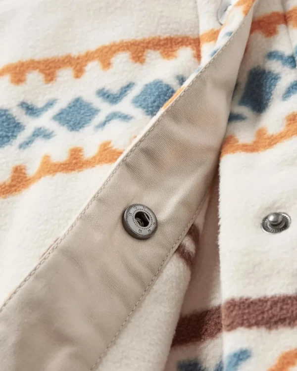 Best Sale Passenger East Recycled Polar Oversized Shirt Homespun Stripe Sunrise Orange