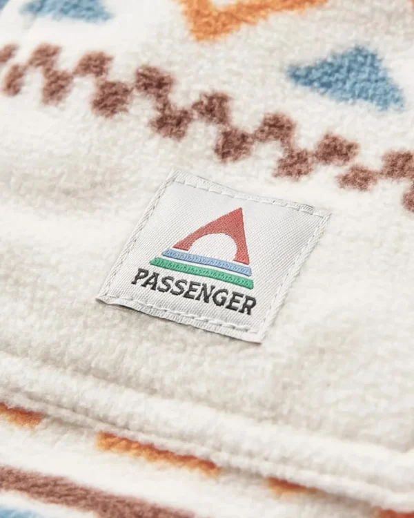 Best Sale Passenger East Recycled Polar Oversized Shirt Homespun Stripe Sunrise Orange