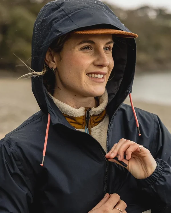Cheap Passenger Eden Recycled Oversized Water Resistant Jacket Deep Navy