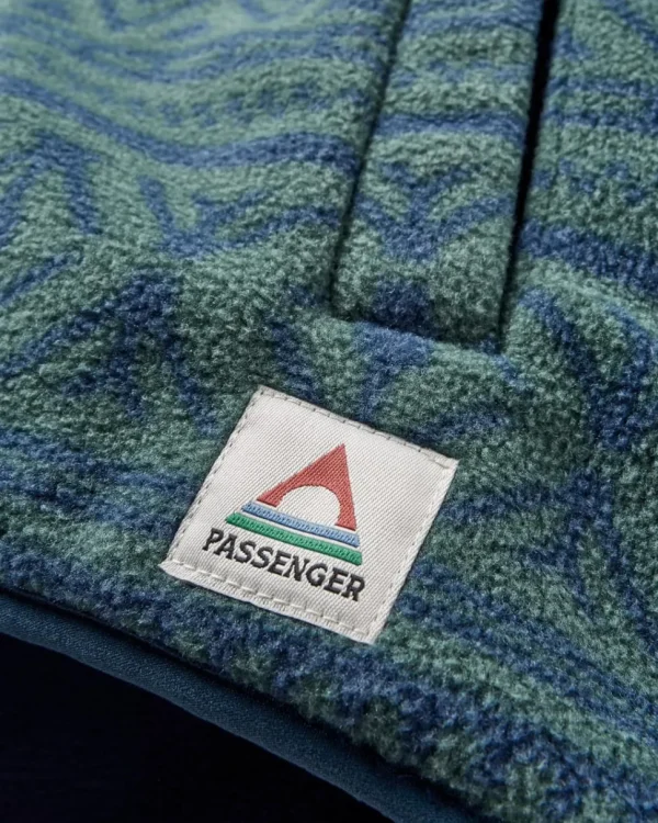 Online Passenger Edge Hooded 1/2 Zip Polar Fleece Nordic Geo Deep Ocean