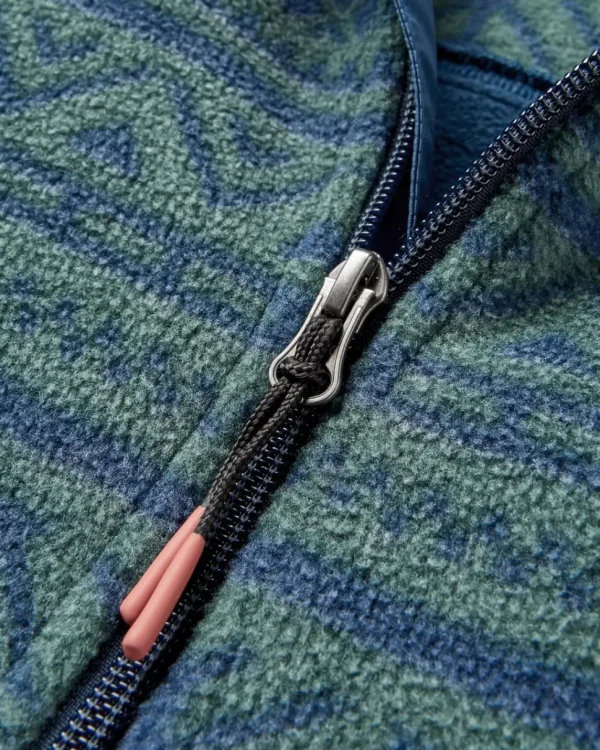 Online Passenger Edge Hooded 1/2 Zip Polar Fleece Nordic Geo Deep Ocean