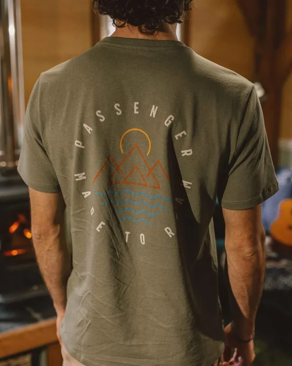 Flash Sale Passenger Escapism Recycled Cotton T-Shirt Dusty Olive
