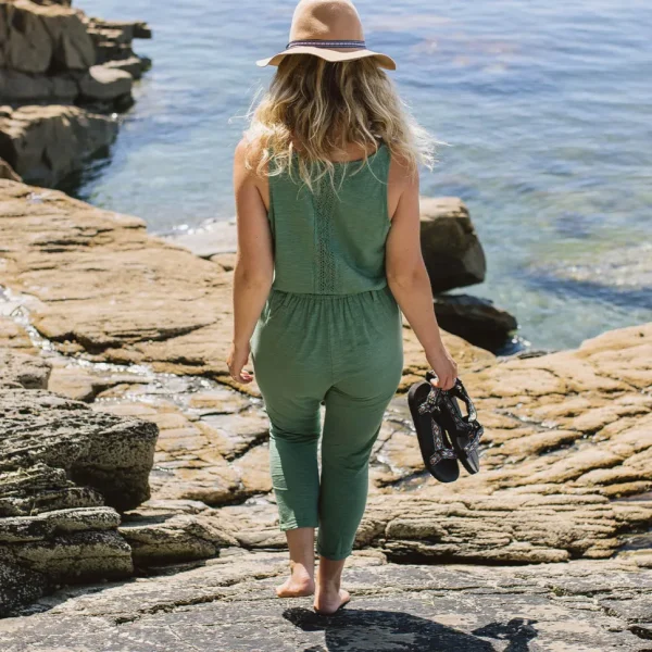 New Passenger Eva Recycled Cotton Jumpsuit Dark Ivy
