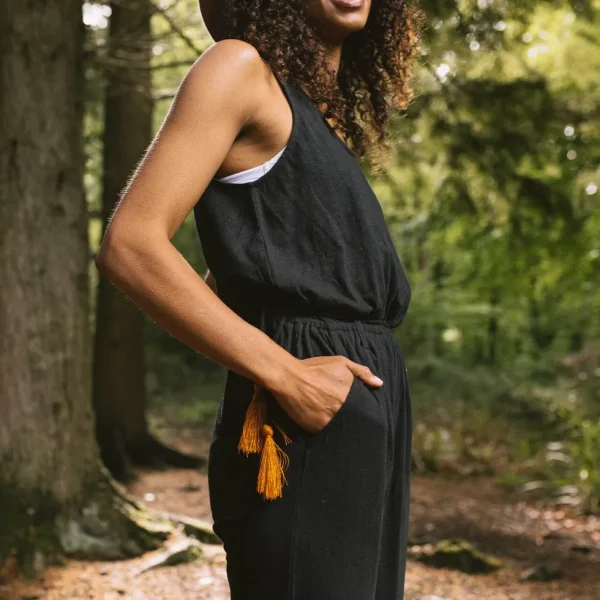 Store Passenger Eva Recycled Cotton Jumpsuit Black